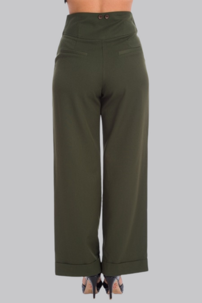 Girl Boss Trousers Olive