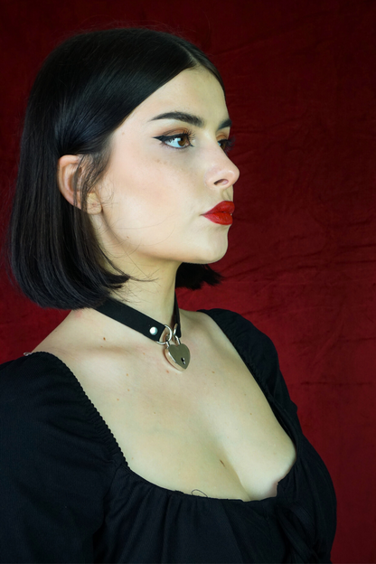 Heart Lock Choker Necklace
