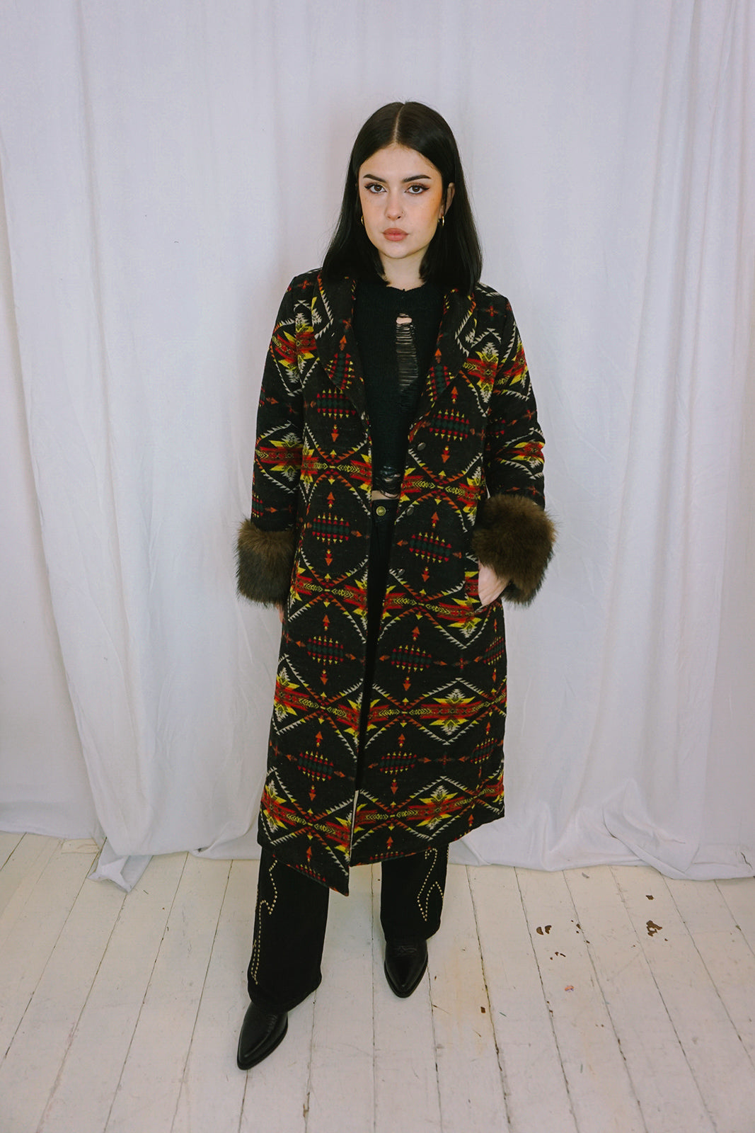 Black Aztec Coat