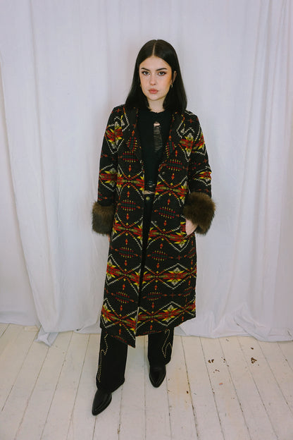 Black Aztec Coat
