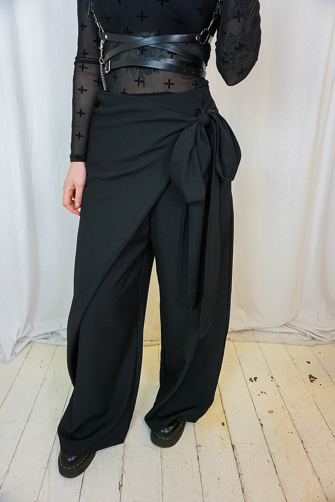 Black Kyoto Wrap Trousers