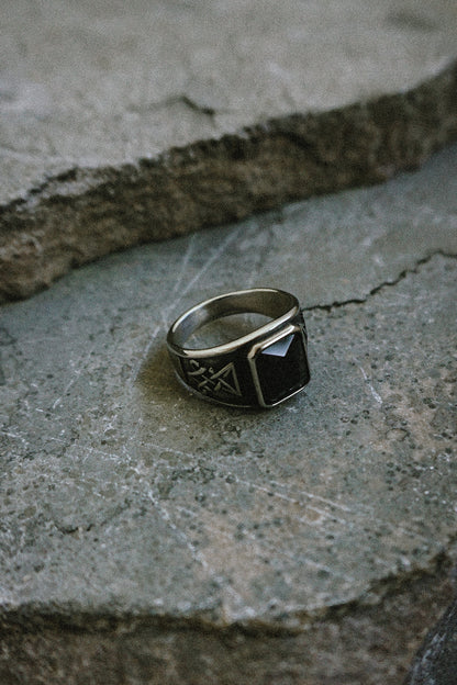 Lucifer Black Stone Ring