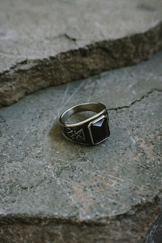 Lucifer Black Stone Ring