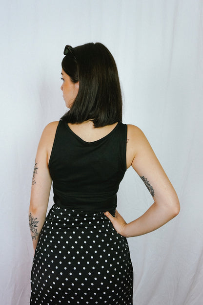 Lace-Up Top Black