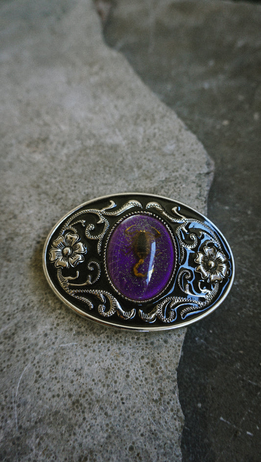 Scorpion Belt Buckle - Purple
