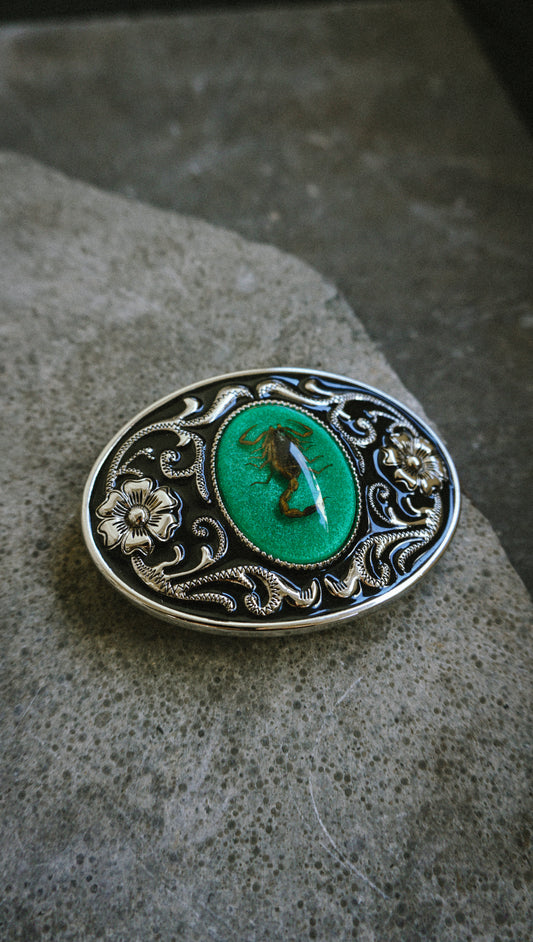 Scorpion Belt Buckle - Turquoise