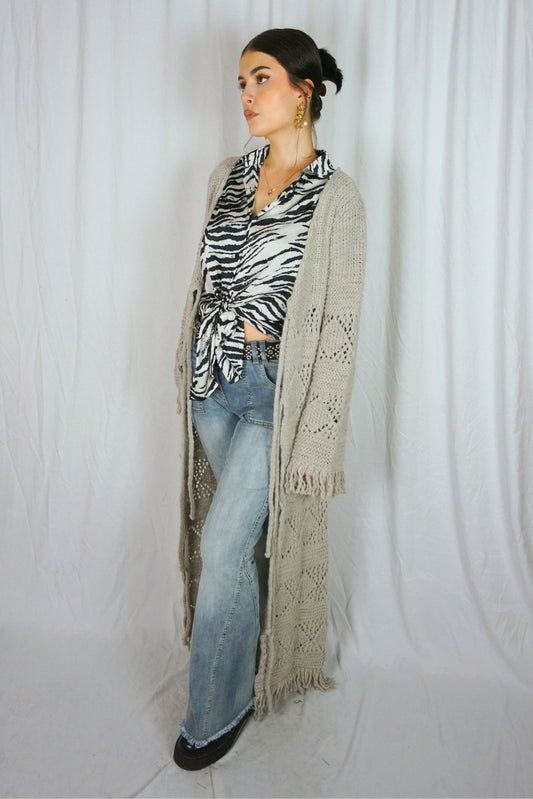 Bohemian Knit Long Cardigan