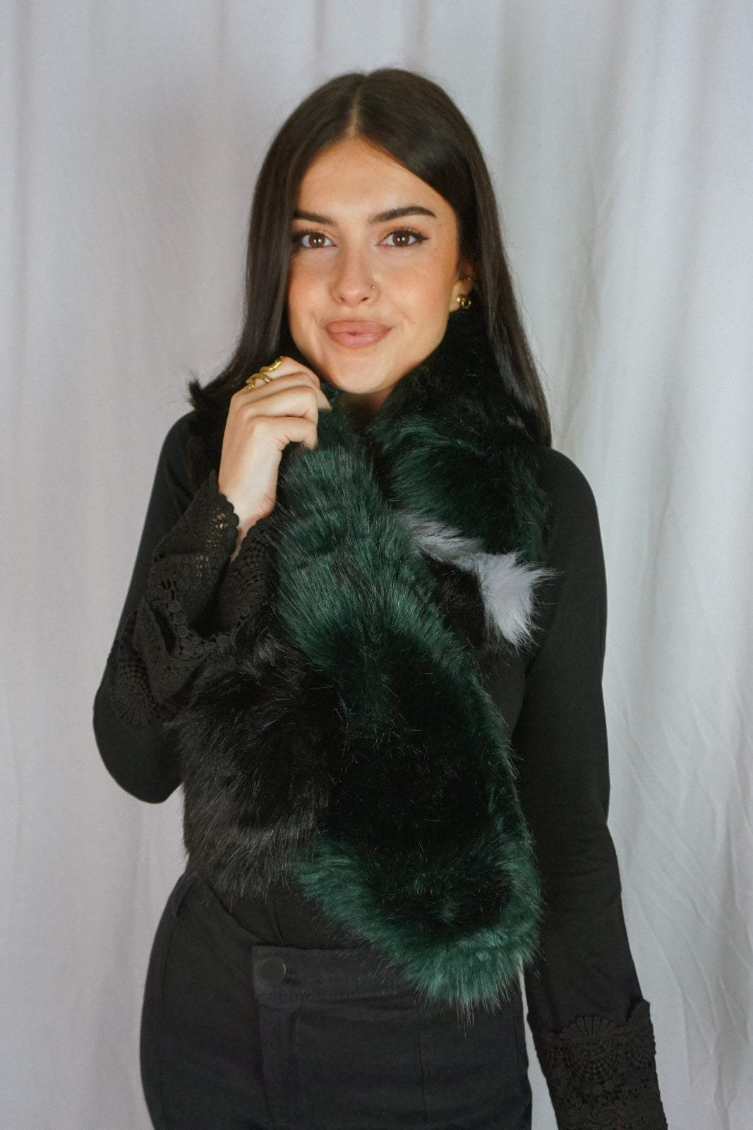 Faux Fur Scarf Emerald