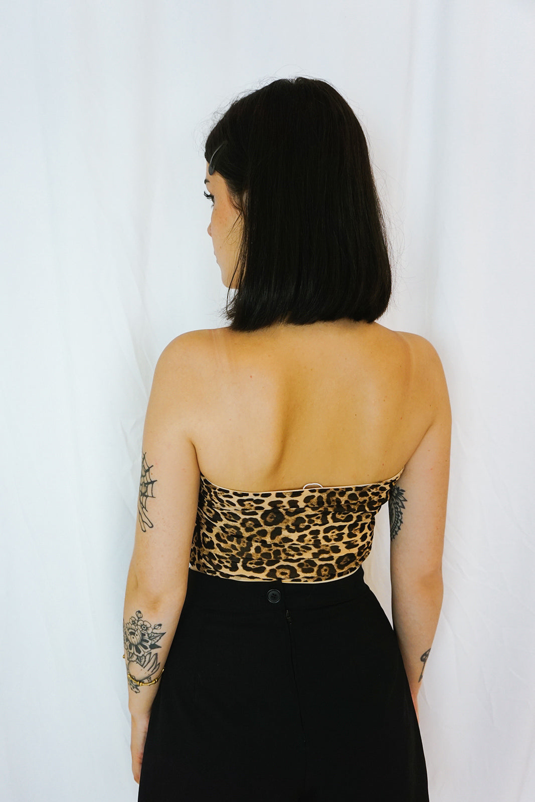 Mesh Bustier Top Leopard