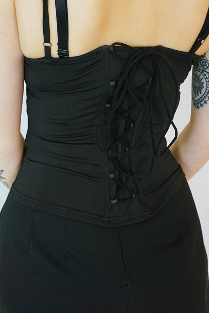 Black Lace-Up Cami