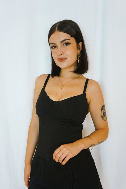 Black Lace-Up Cami