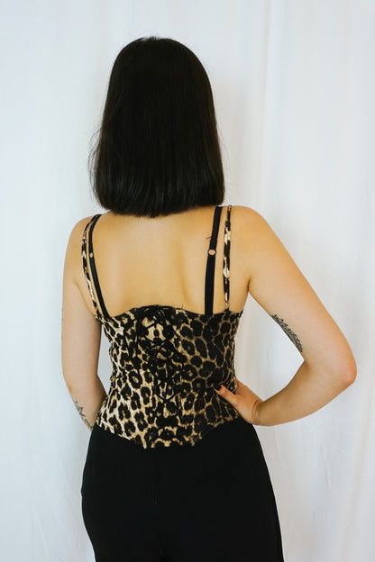 Leopard Lace-Up Cami