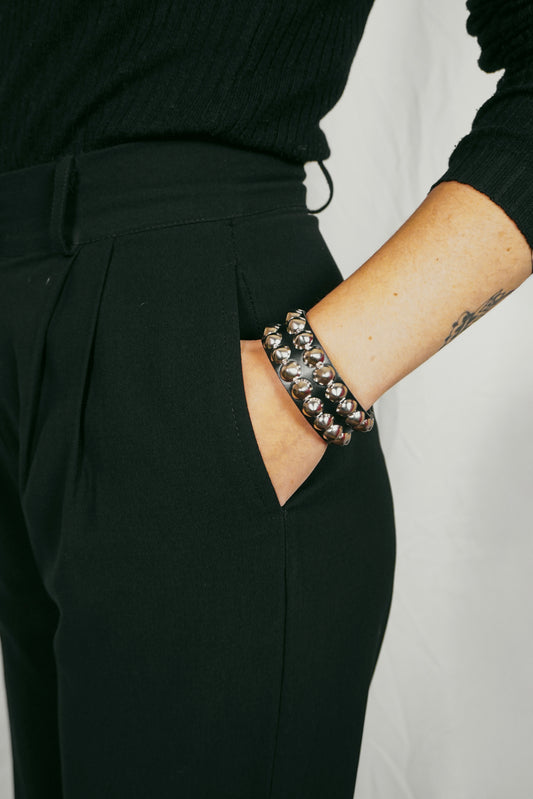 Round studded double bracelet