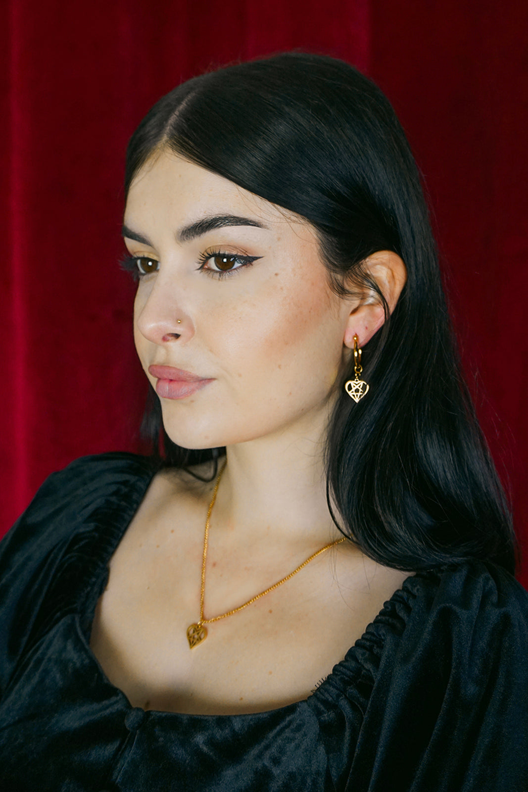 Heartagram Earrings Gold