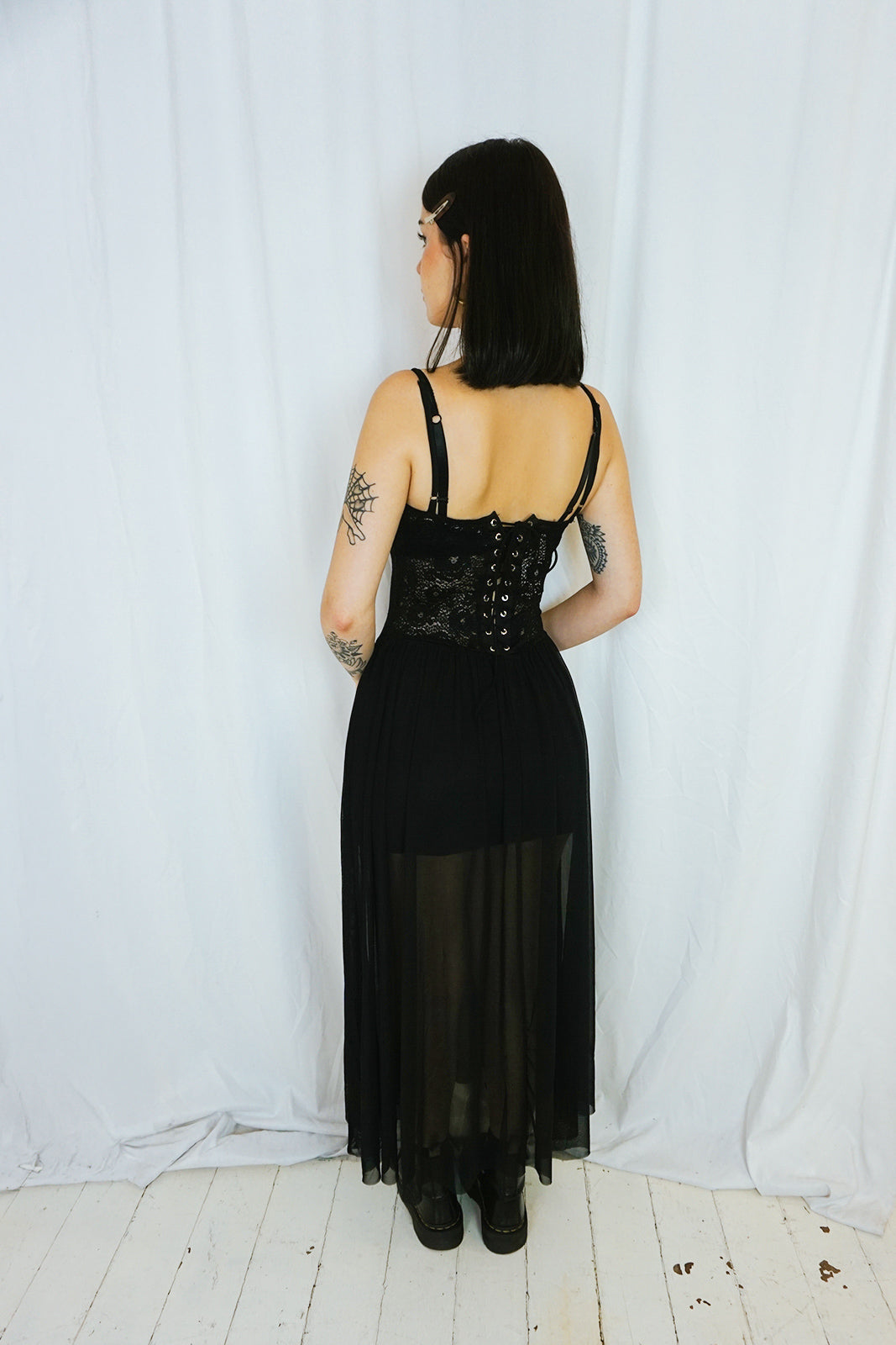 Nightshade Lace-Up Dress Black