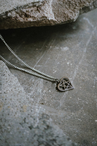 Heartagram Necklace Silver