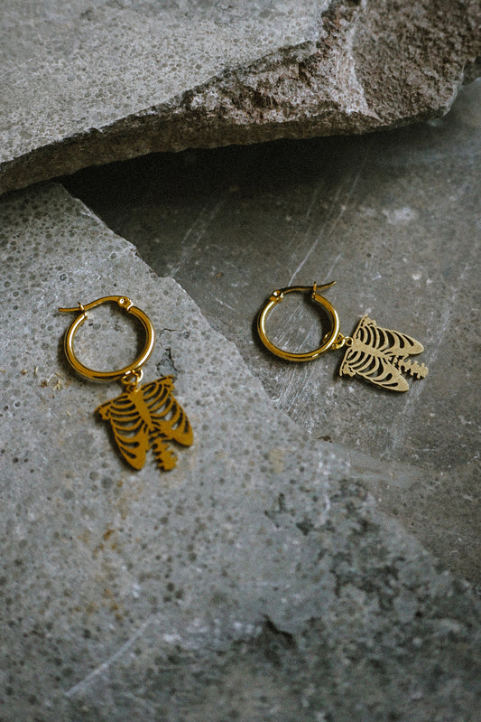 Ribcage Earrings Gold