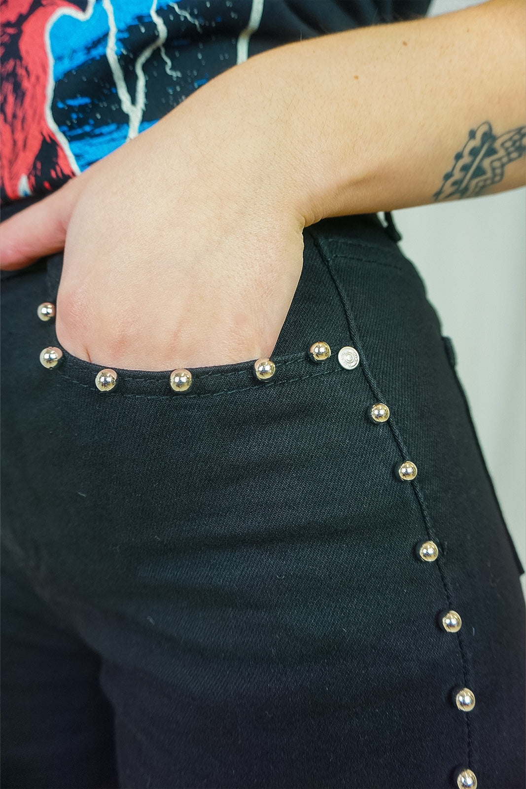 Black Beaded Jeans