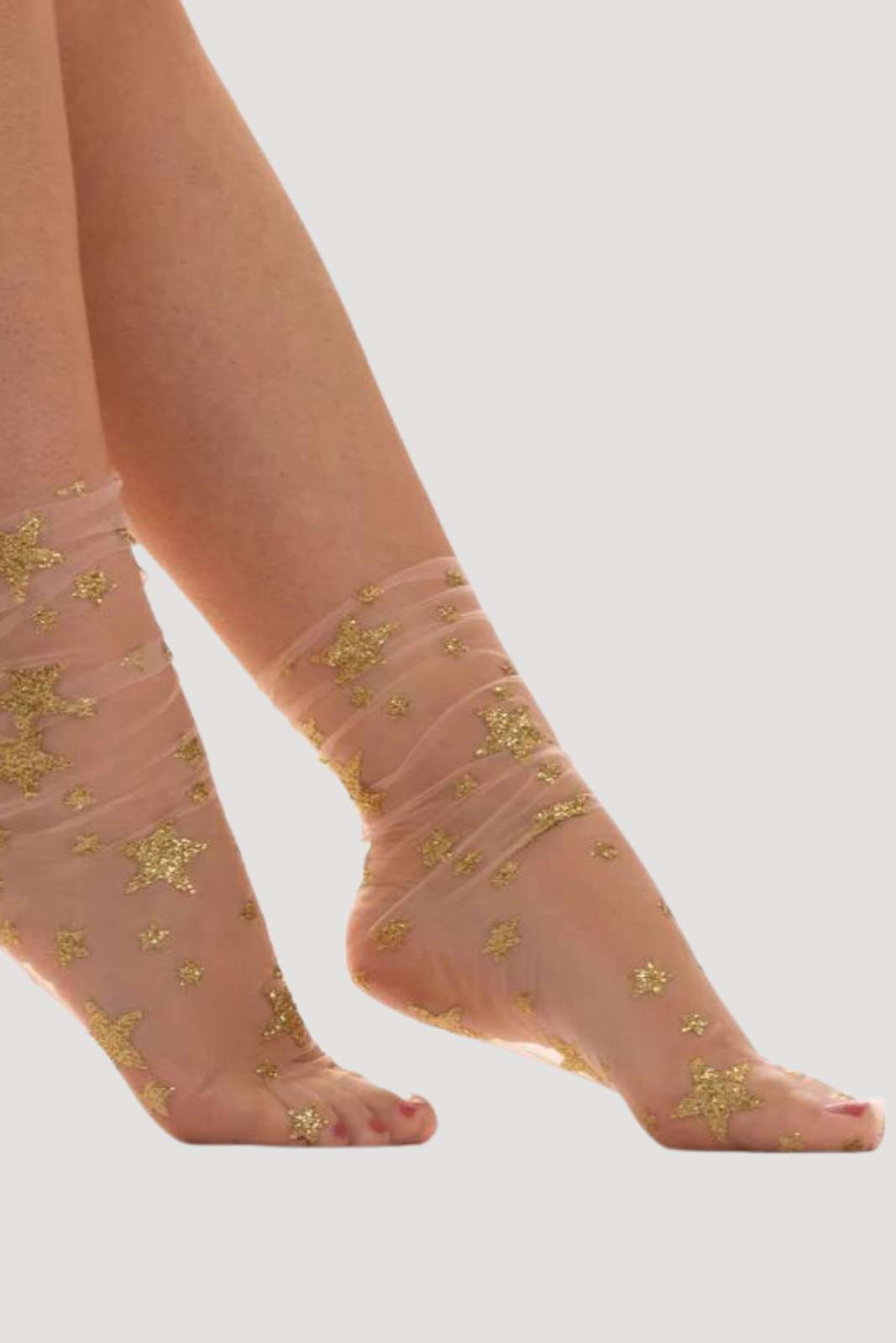 Star Metallic Mesh Sock Gold