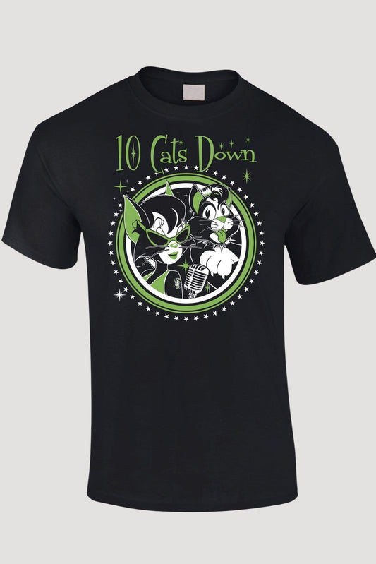 10 Cats Down Shirt Green