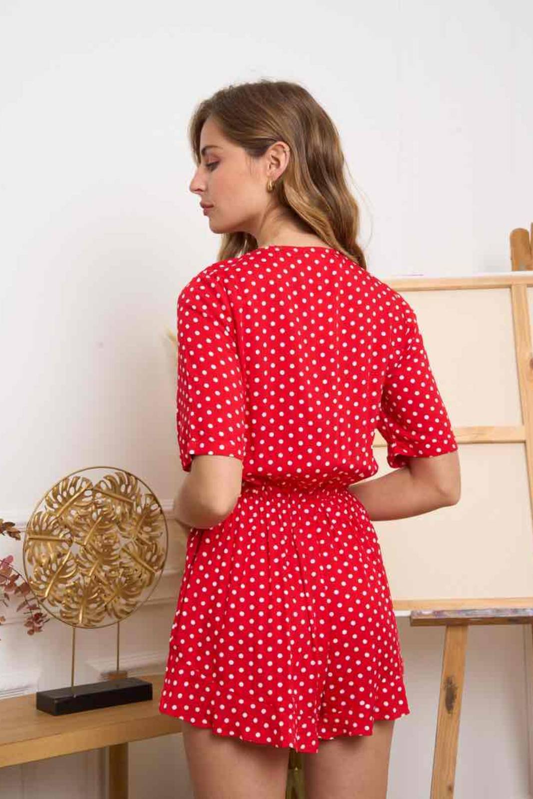 "Dotted polka dots playsuit jumpsuit Alternative Clothing, Dotted Playsuit, Polka Dots, Rockabilly Style, Punk Fashion."