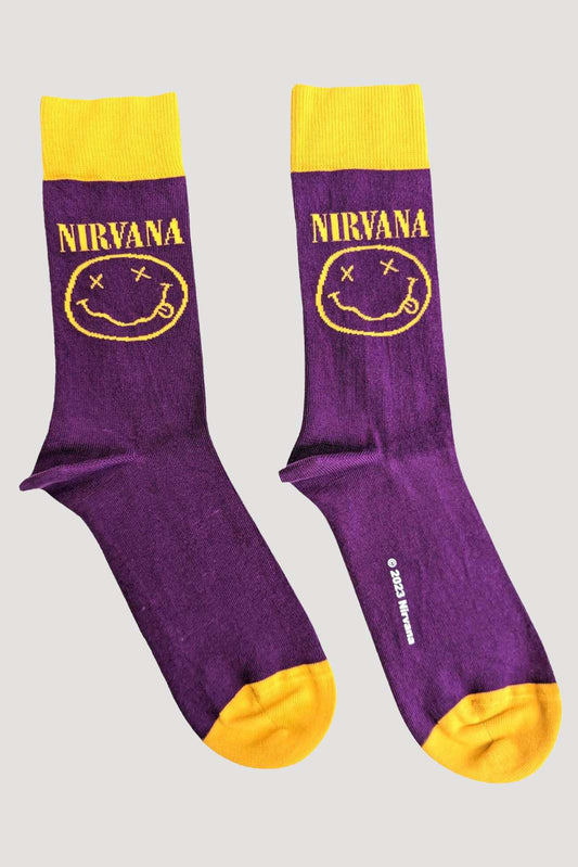 Nirvana Yellow Smiley Socks