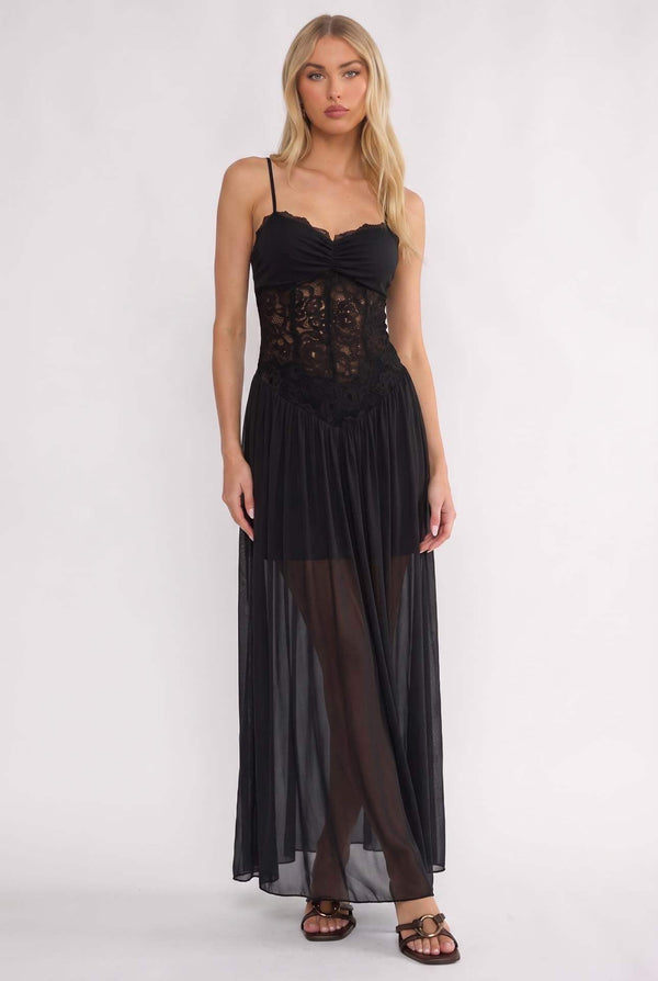 Nightshade Lace-Up Dress Black
