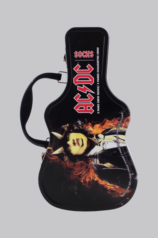 AC/DC Unisex Sock Guitar Tin: Logos - House of Bones