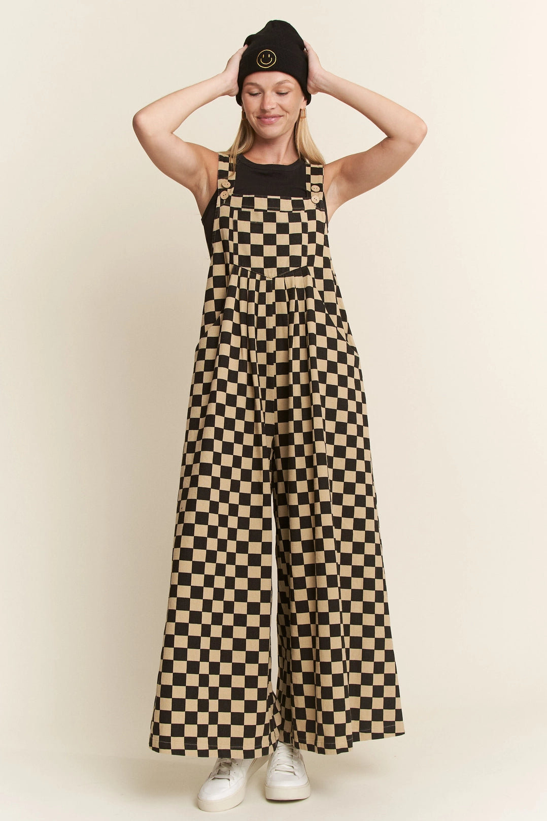 Checked Overalls Black & Mocha