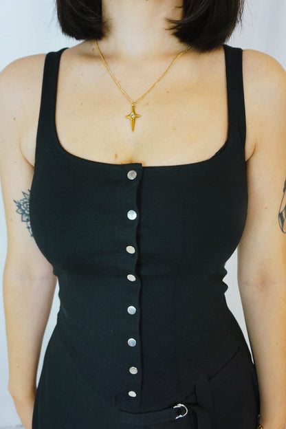 Amaranth Buttoned Top - Tops - HOB