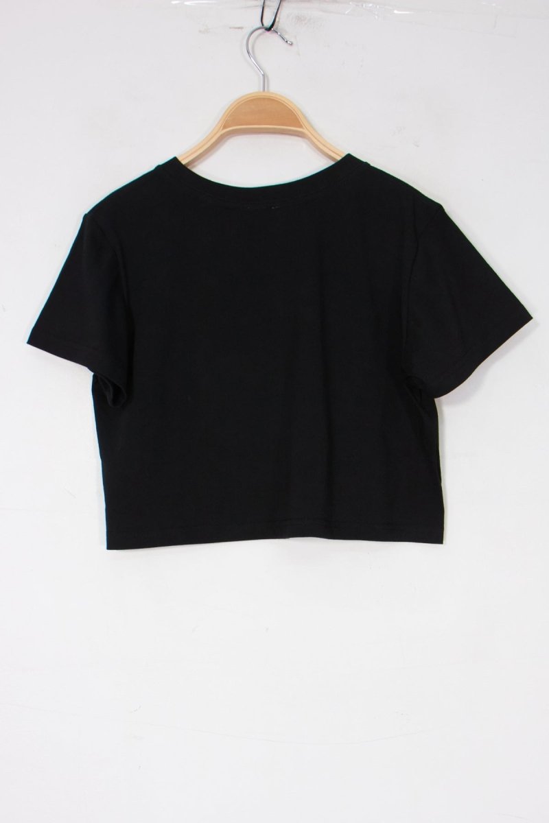 Basic Cropped Tee Black - Tops - HOB
