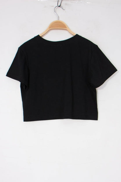 Basic Cropped Tee Black - Tops - HOB
