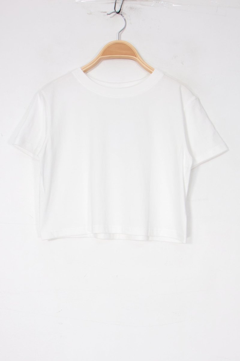 Basic Cropped Tee White - Tops - HOB