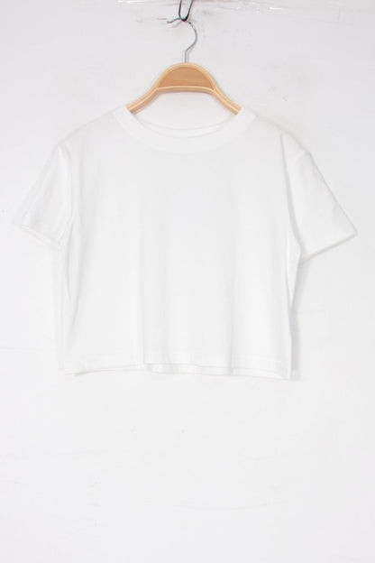 Basic Cropped Tee White - Tops - HOB