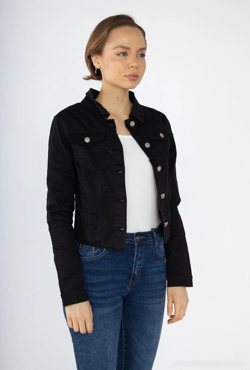 Black Denim Jacket - Jackets - House of Bones