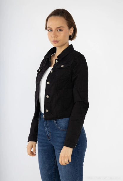 Black Denim Jacket - Jackets - House of Bones