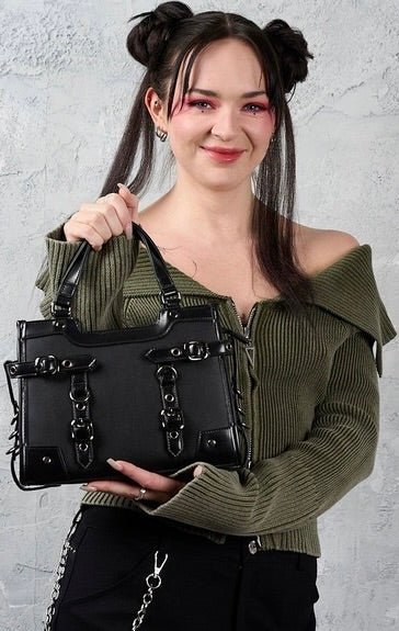Black Ledger Satchel Bag - Bags - Banned