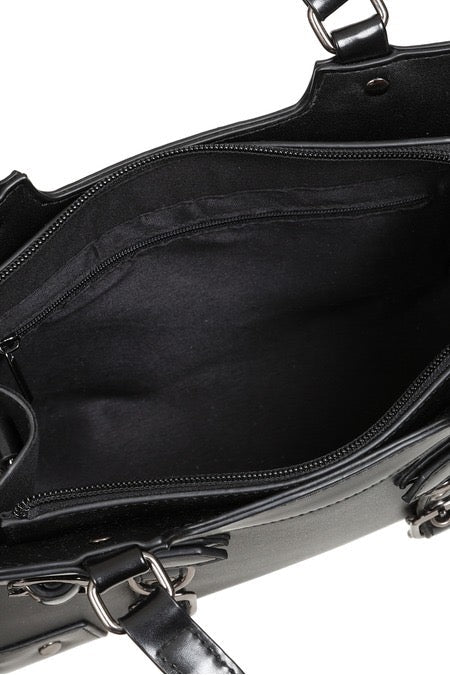 Black Ledger Satchel Bag - Bags - Banned