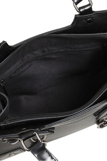 Black Ledger Satchel Bag - Bags - Banned