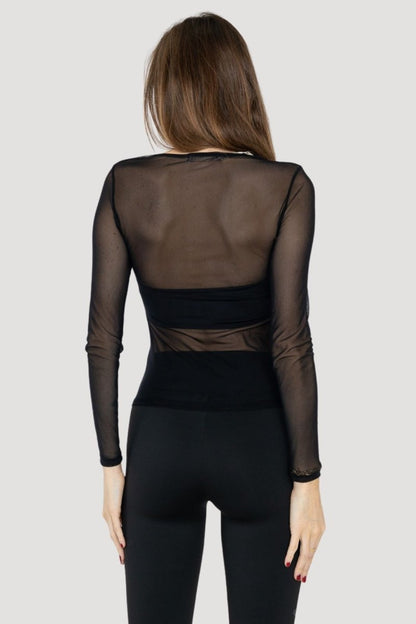 Black Mesh Top - Tops - HOB