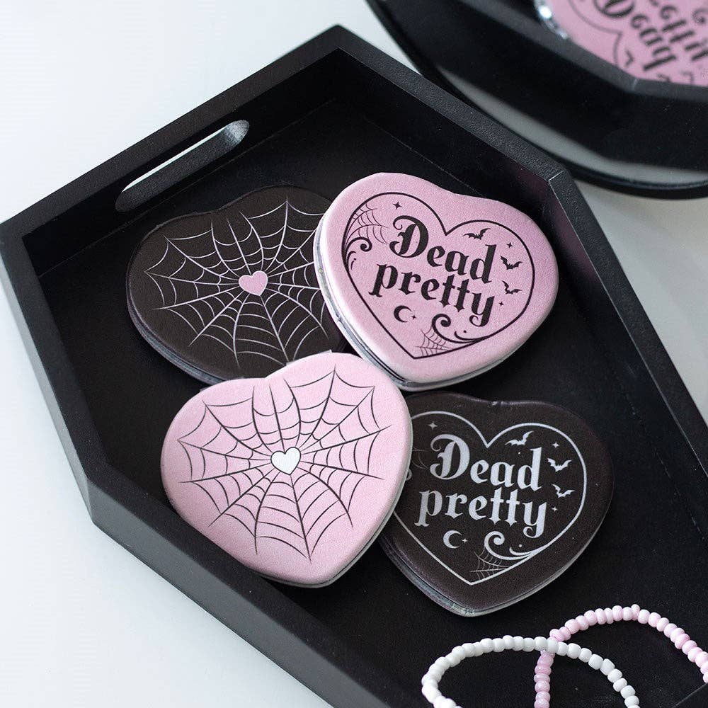 Black Spiderweb Compact Mirror - Accessories - Something Different Wholesale Europe