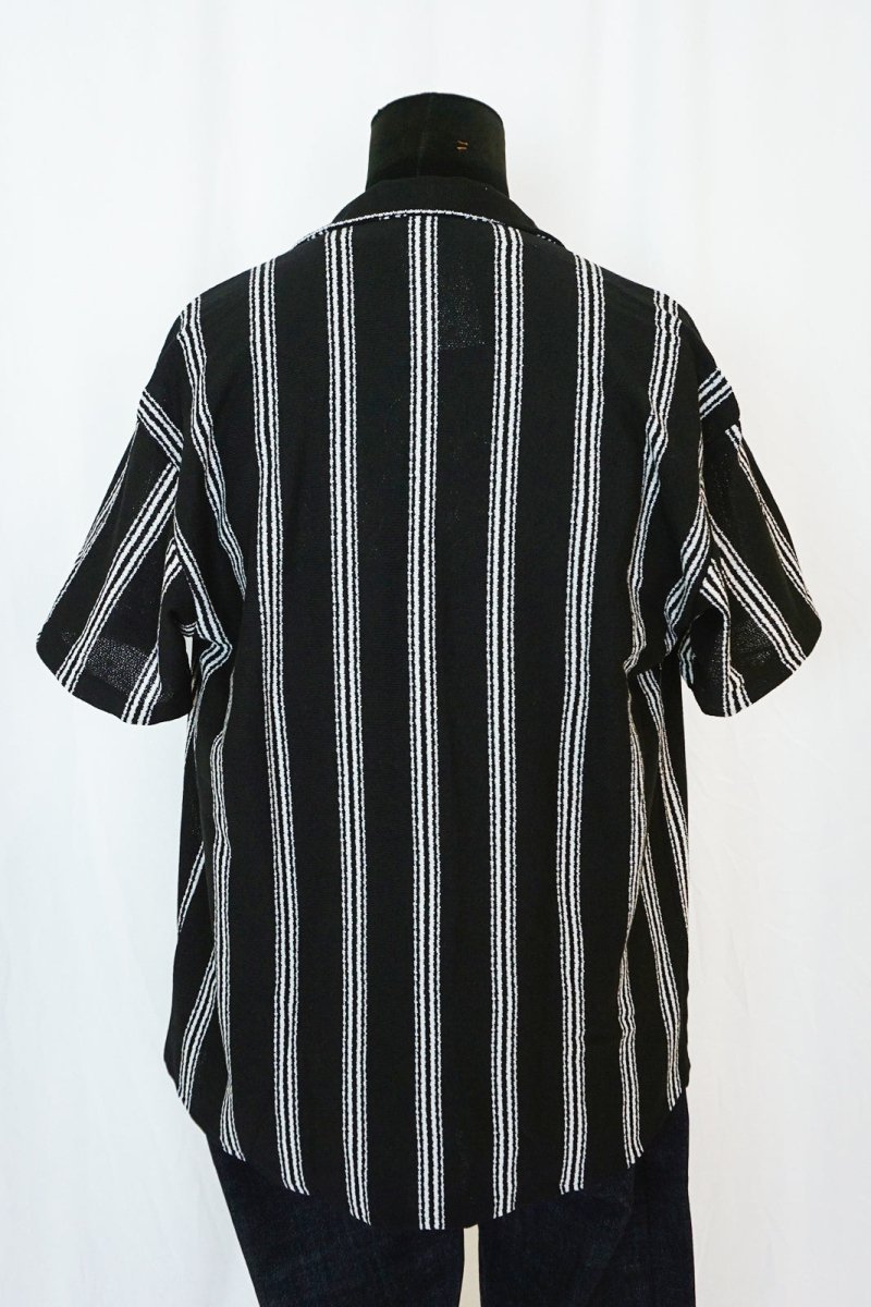 Black & White Striped Shirt - Tops - HOB