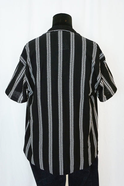 Black & White Striped Shirt - Tops - HOB