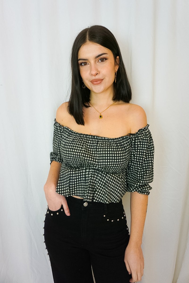 Carmen Vichy Top - Tops - Queen Kerosin