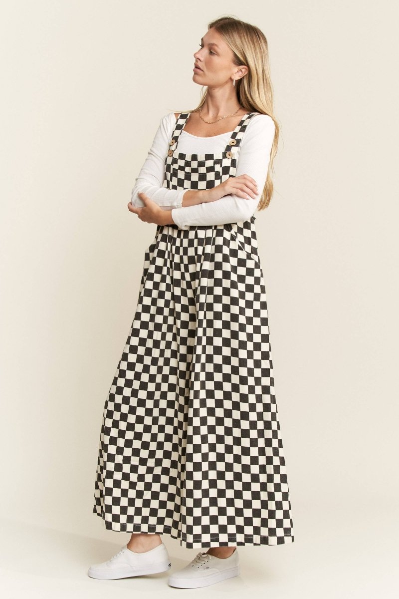 Checked Overalls Black & White - One-Piece - JADE BY JANE