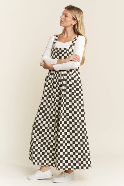 Checked Overalls Black & White - One-Piece - JADE BY JANE
