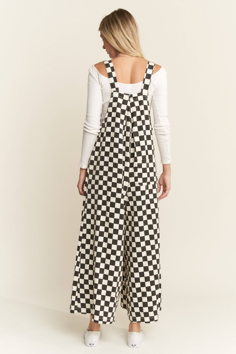 Checked Overalls Black & White - One-Piece - JADE BY JANE