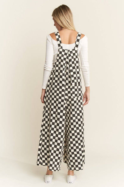 Checked Overalls Black & White - One-Piece - JADE BY JANE