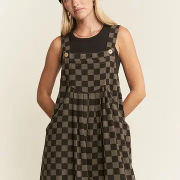 Checked Overalls - One-Piece - JADE BY JANE