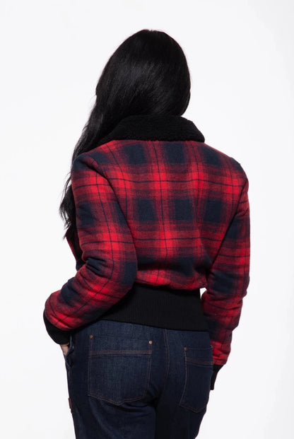 Cropped Flannel Jacket - Jackets - Queen Kerosin
